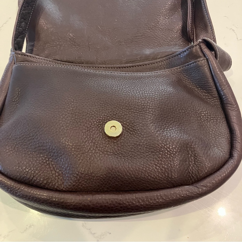 Libaire Beautiful Vintage Brown Pebbled Leather Crossbody Bag Shoulder Purse USA - Picture 7 of 15